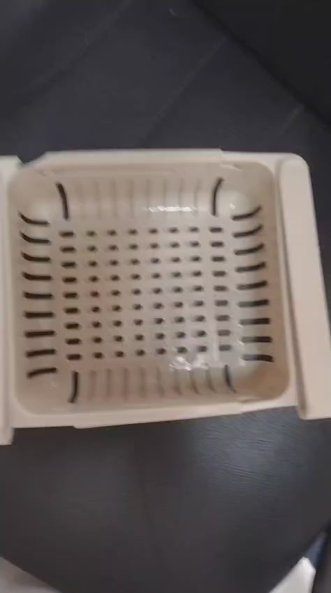 Adjustable Storage Basket For Fridge | Plastic Basket | Stretchable Food Organizer (1 Pc) (Random Color)